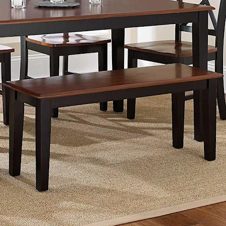 Casual Two-Tone 2-Seat Dining Bench